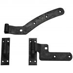  No.129 300mm Left Hand Curved Wooden gate Hinge Set Black